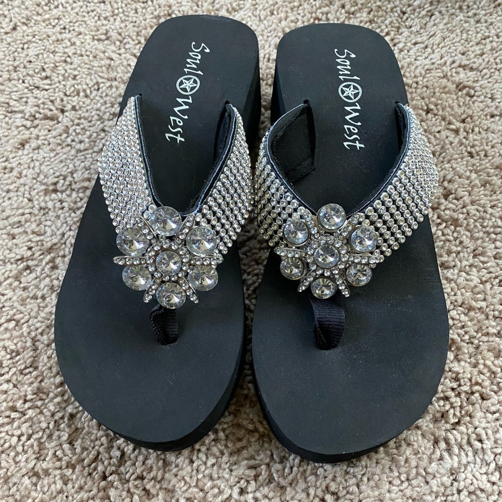 Soul West bling flip flops